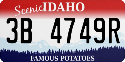 ID license plate 3B4749R