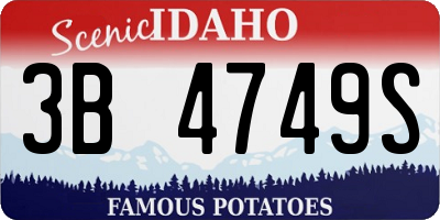 ID license plate 3B4749S