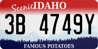 ID license plate 3B4749Y