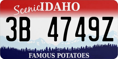 ID license plate 3B4749Z