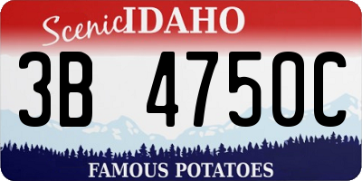 ID license plate 3B4750C