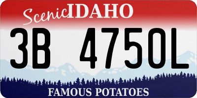 ID license plate 3B4750L