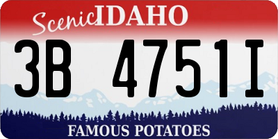 ID license plate 3B4751I