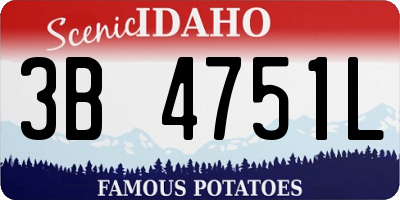 ID license plate 3B4751L