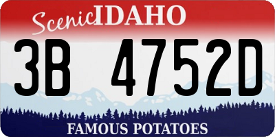 ID license plate 3B4752D