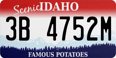 ID license plate 3B4752M