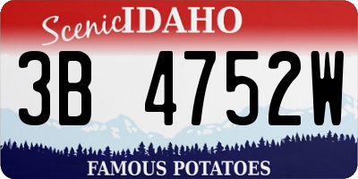 ID license plate 3B4752W