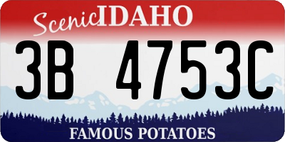 ID license plate 3B4753C