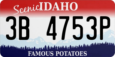 ID license plate 3B4753P