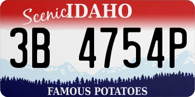 ID license plate 3B4754P
