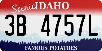 ID license plate 3B4757L