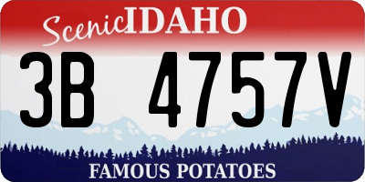 ID license plate 3B4757V