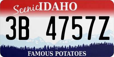 ID license plate 3B4757Z