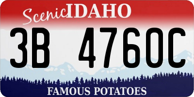 ID license plate 3B4760C