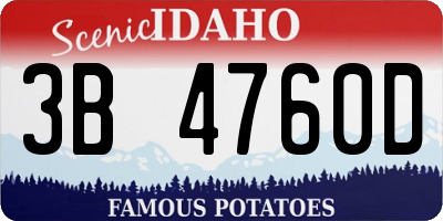 ID license plate 3B4760D