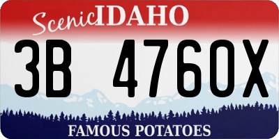 ID license plate 3B4760X