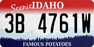 ID license plate 3B4761W