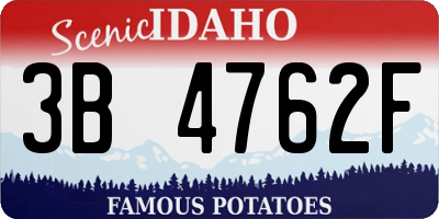 ID license plate 3B4762F
