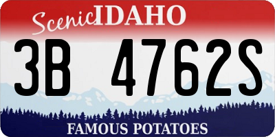 ID license plate 3B4762S