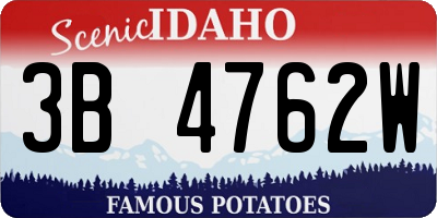 ID license plate 3B4762W