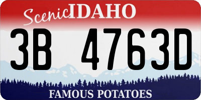 ID license plate 3B4763D