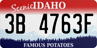 ID license plate 3B4763F