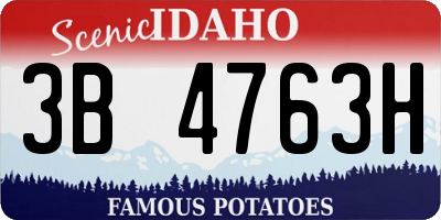 ID license plate 3B4763H