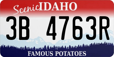 ID license plate 3B4763R