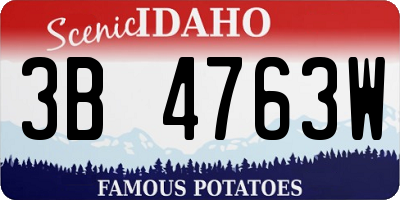 ID license plate 3B4763W