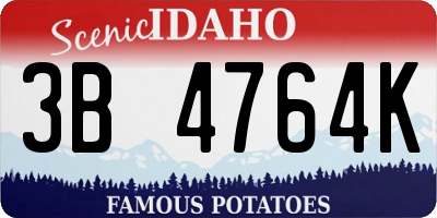 ID license plate 3B4764K
