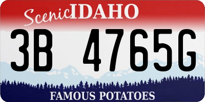 ID license plate 3B4765G