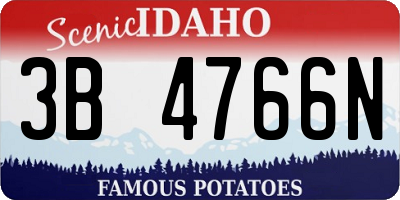 ID license plate 3B4766N