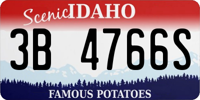 ID license plate 3B4766S