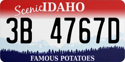 ID license plate 3B4767D