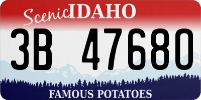 ID license plate 3B4768O