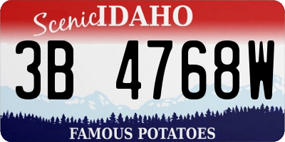 ID license plate 3B4768W