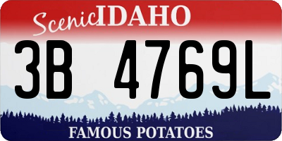 ID license plate 3B4769L