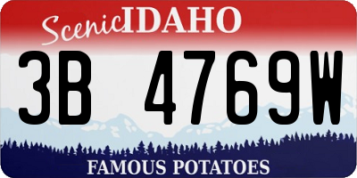 ID license plate 3B4769W