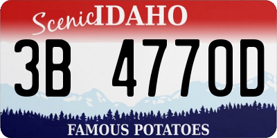 ID license plate 3B4770D