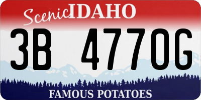 ID license plate 3B4770G