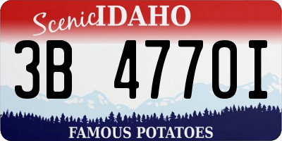 ID license plate 3B4770I