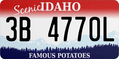 ID license plate 3B4770L