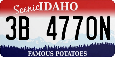 ID license plate 3B4770N