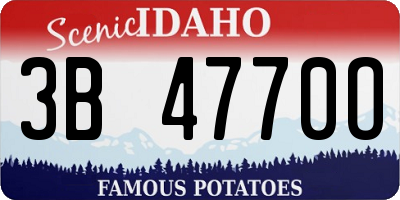 ID license plate 3B4770O