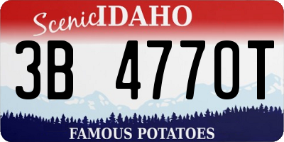 ID license plate 3B4770T