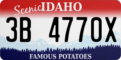 ID license plate 3B4770X