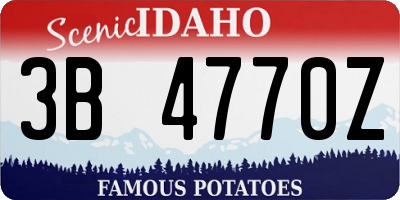 ID license plate 3B4770Z