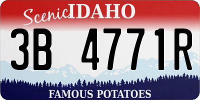 ID license plate 3B4771R
