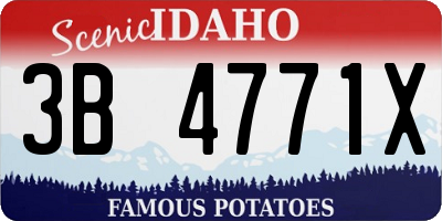 ID license plate 3B4771X