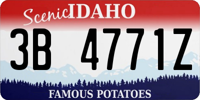 ID license plate 3B4771Z